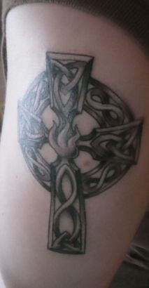 Cross Tattoo On Knee